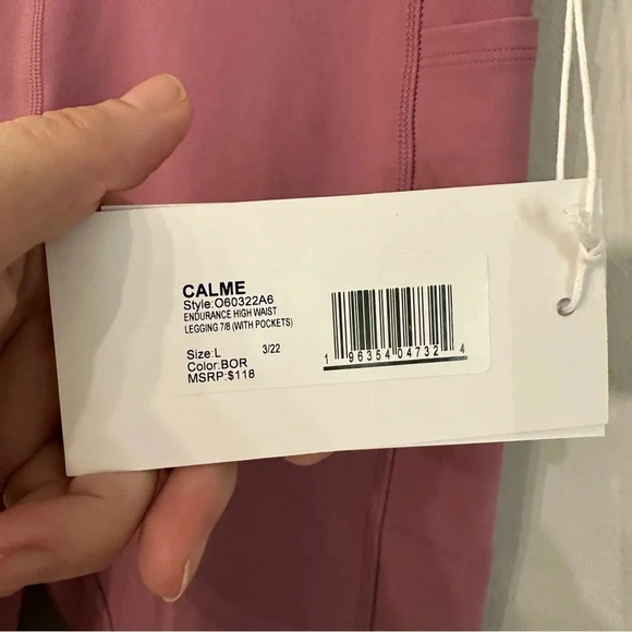 NWT Calme by Johnny Was Endurance High Waist Legging 7/8 w/ Pockets Sz Large - Picture 10 of 12